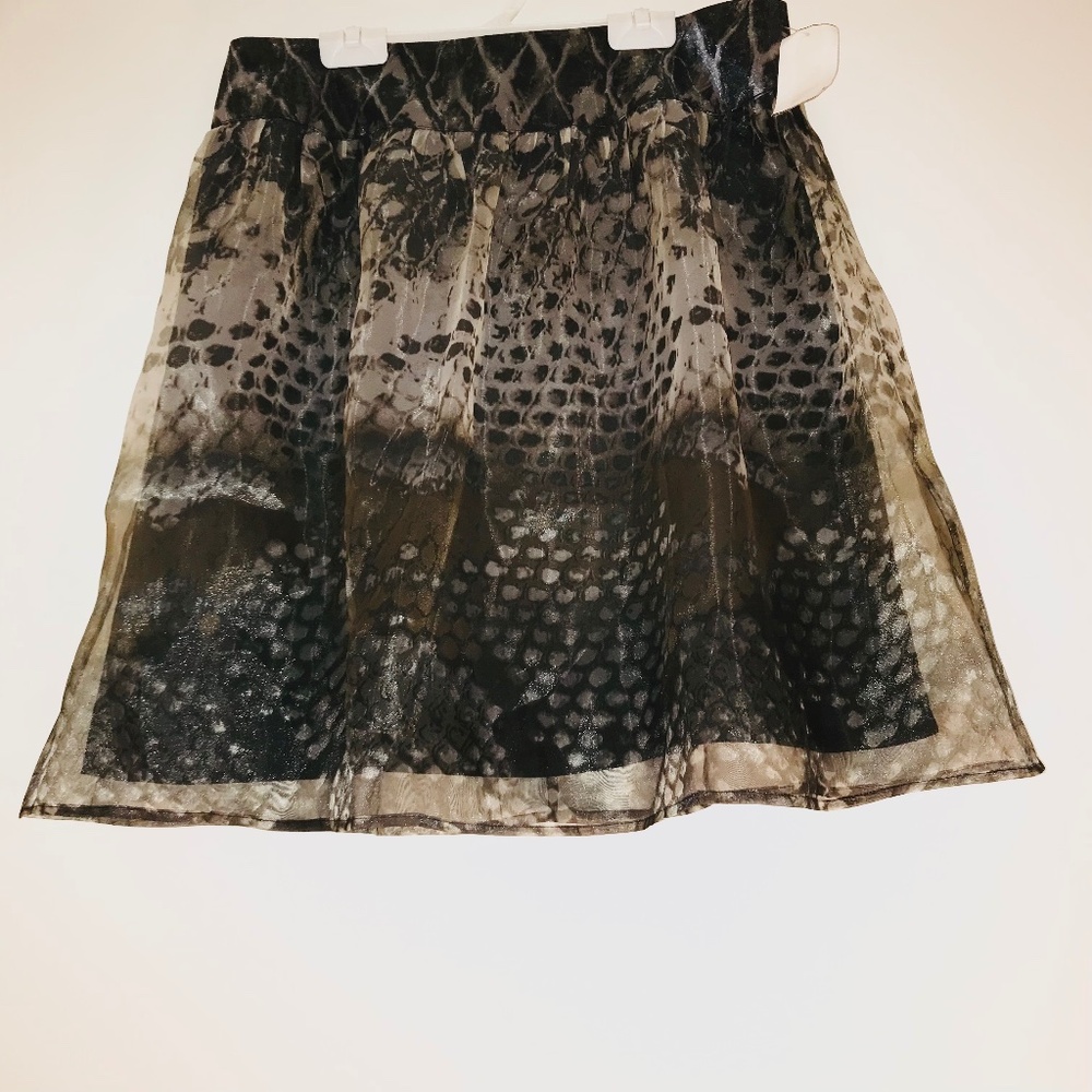 NWT Eureka by Christos Garkinos Black Gray Sheer A-Line Skirt Vintage Y2K 16